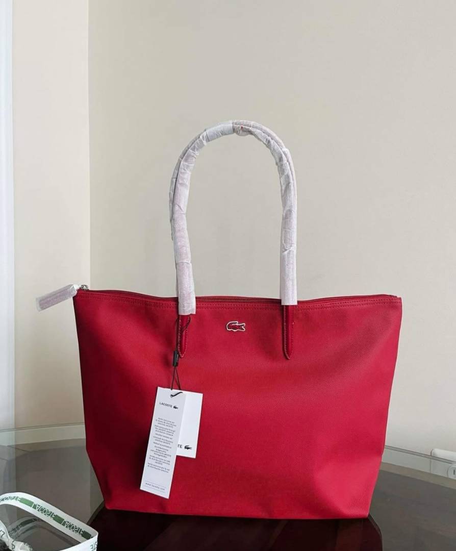 Lacoste_Leather_Tote_Red_Premium_With_Original_Packing