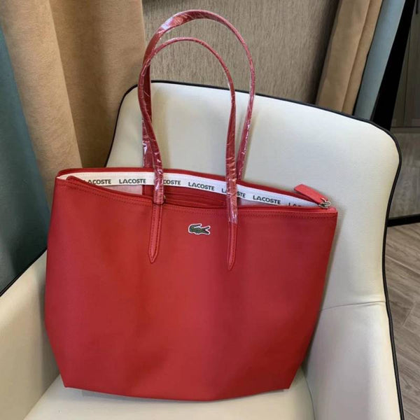 Lacoste_Leather_Tote_Red_Premium_With_Original_Packing