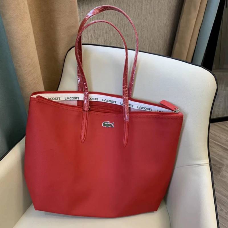 Lacoste_Leather_Tote_Red_Premium_With_Original_Packing