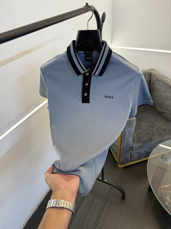 Hugo bos imported polo tshirt grey