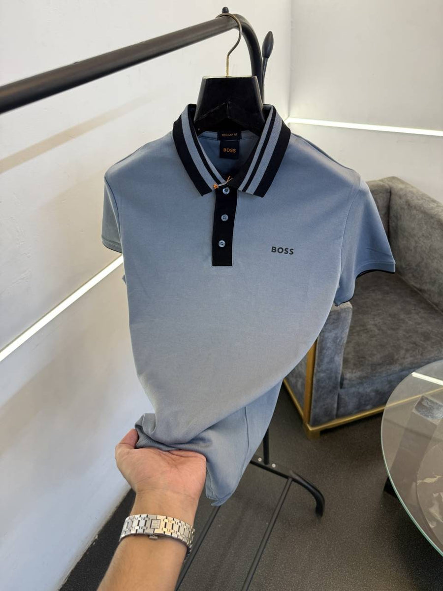 Hugo bos imported polo tshirt grey