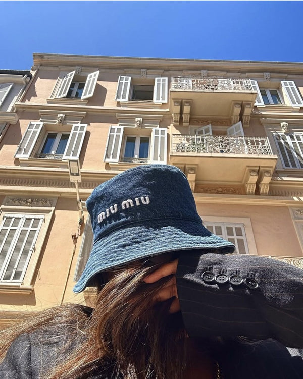 Miu Miu Premium Denim Bucket Hat (Blue) Premium Unisex Hat
