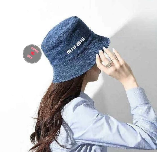 Miu Miu Premium Denim Bucket Hat (Blue) Premium Unisex Hat