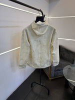 Loewe shadow print cut work imported hoodie cream