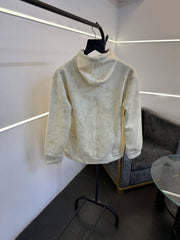Loewe shadow print cut work imported hoodie cream