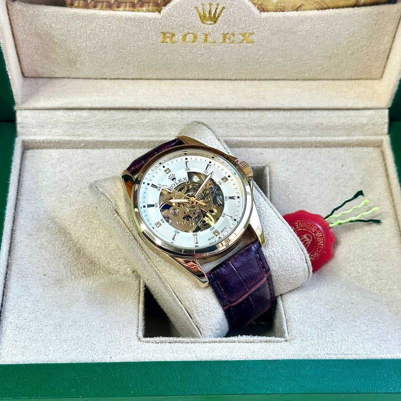 Rolex_Automatic_leather_BrownGold