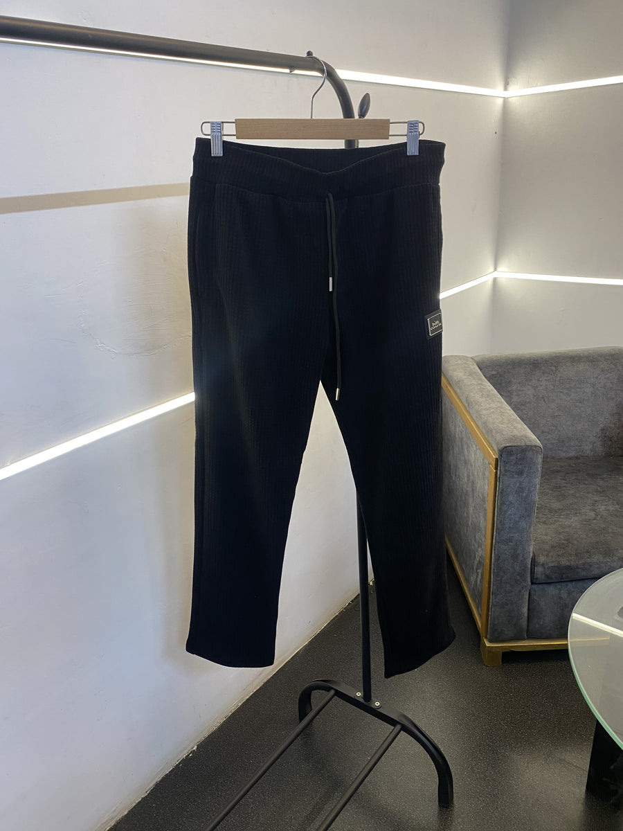 Coach imported tracksuit with brand zip and knitted fabric along with side pockets black sale