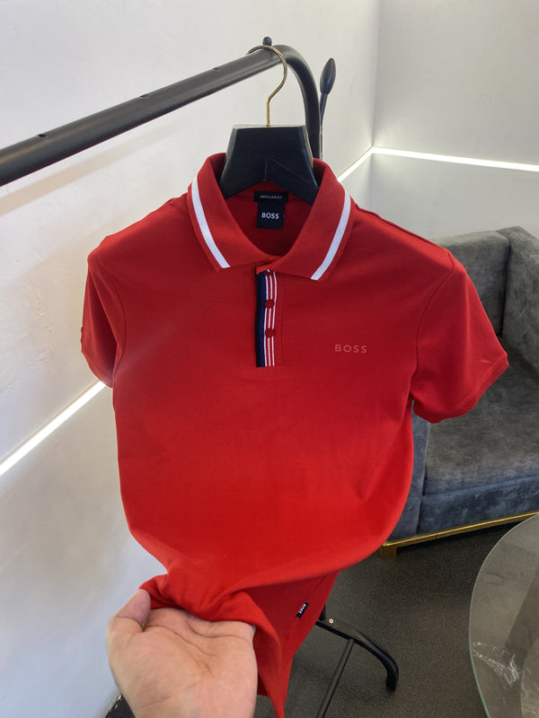 Hugo bos imported polo tshirt red