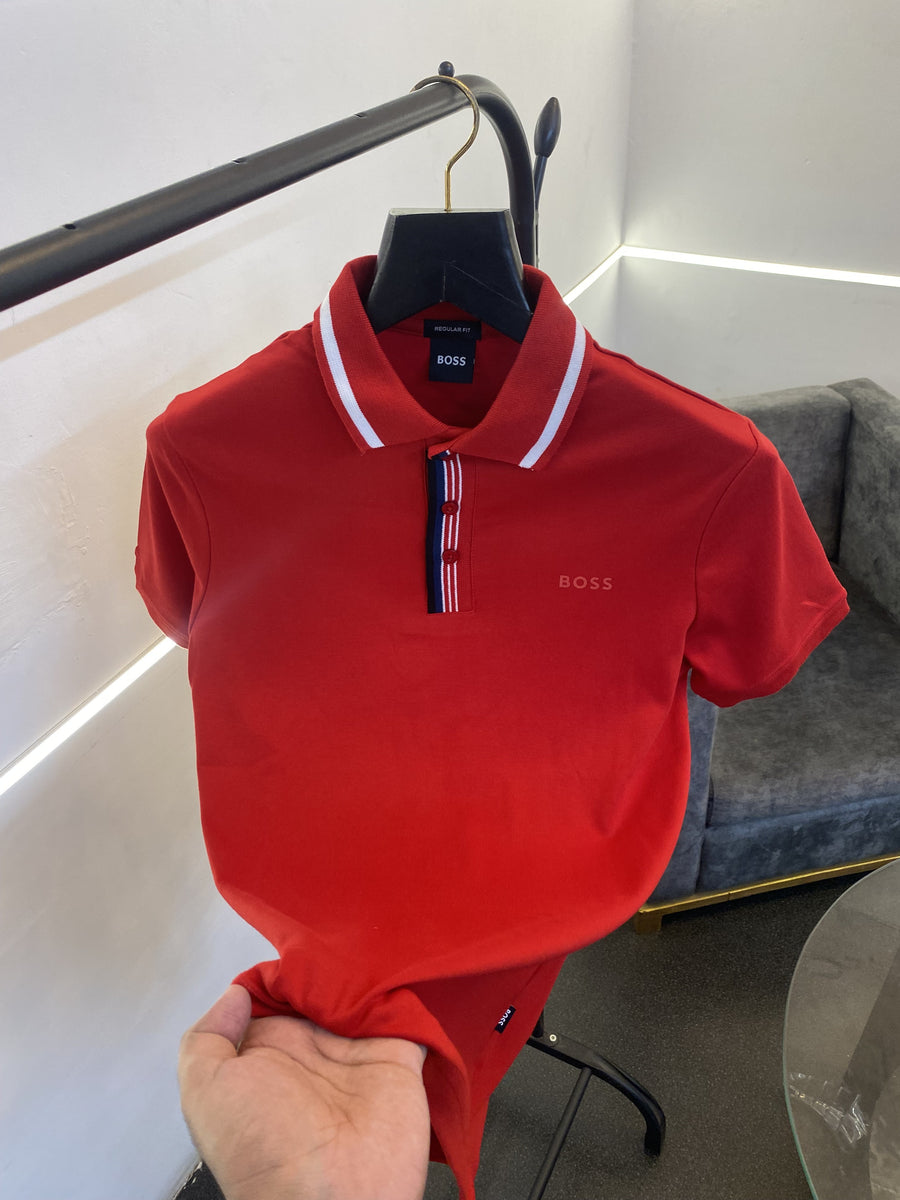 Hugo bos imported polo tshirt red
