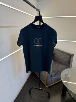 Balenciaga a black front and c green print turkish imported round neck tshirt sale