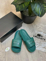Lacoste Serve Croco Premium Green Slides