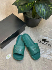 Lacoste Serve Croco Premium Green Slides