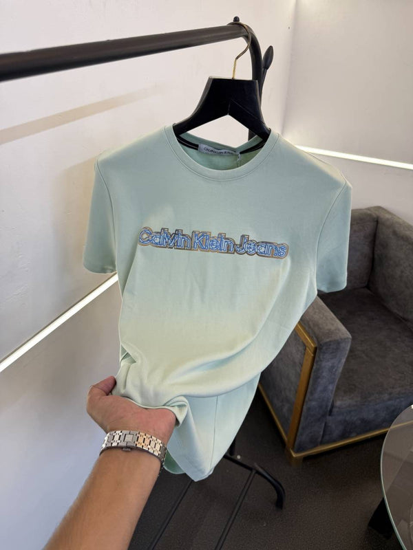 Calvin kline multi logo imported round neck tshirt mint sale