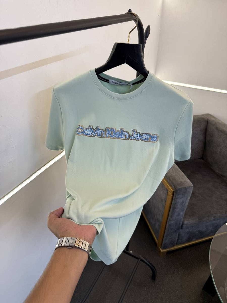 Calvin kline multi logo imported round neck tshirt mint sale