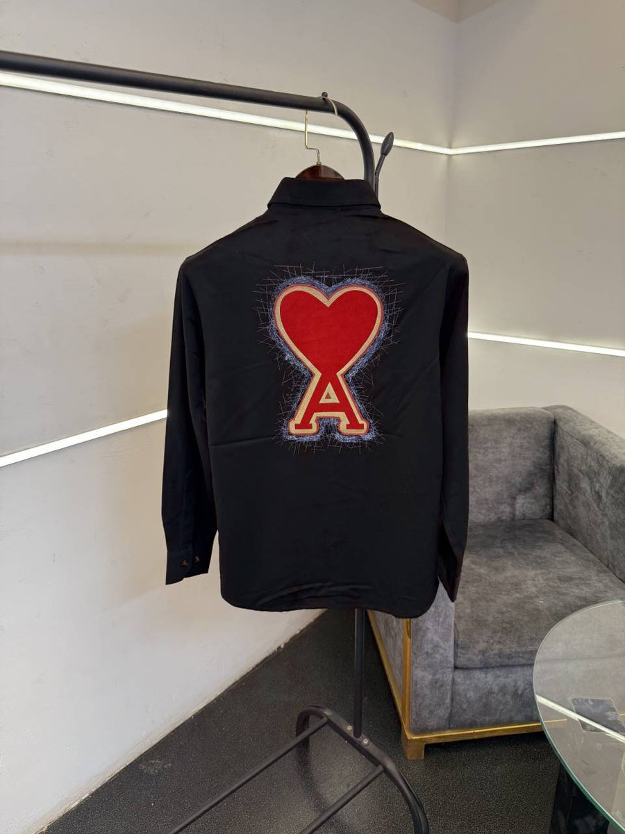 Ami black denim style imported shirt with front and back pattern