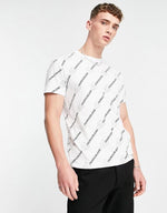 Calvin kline monogram imported round neck tshirt white sale