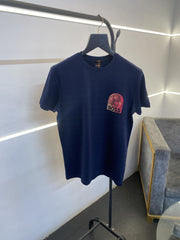 Hugo bos imported round neck tshirt navy blue sale