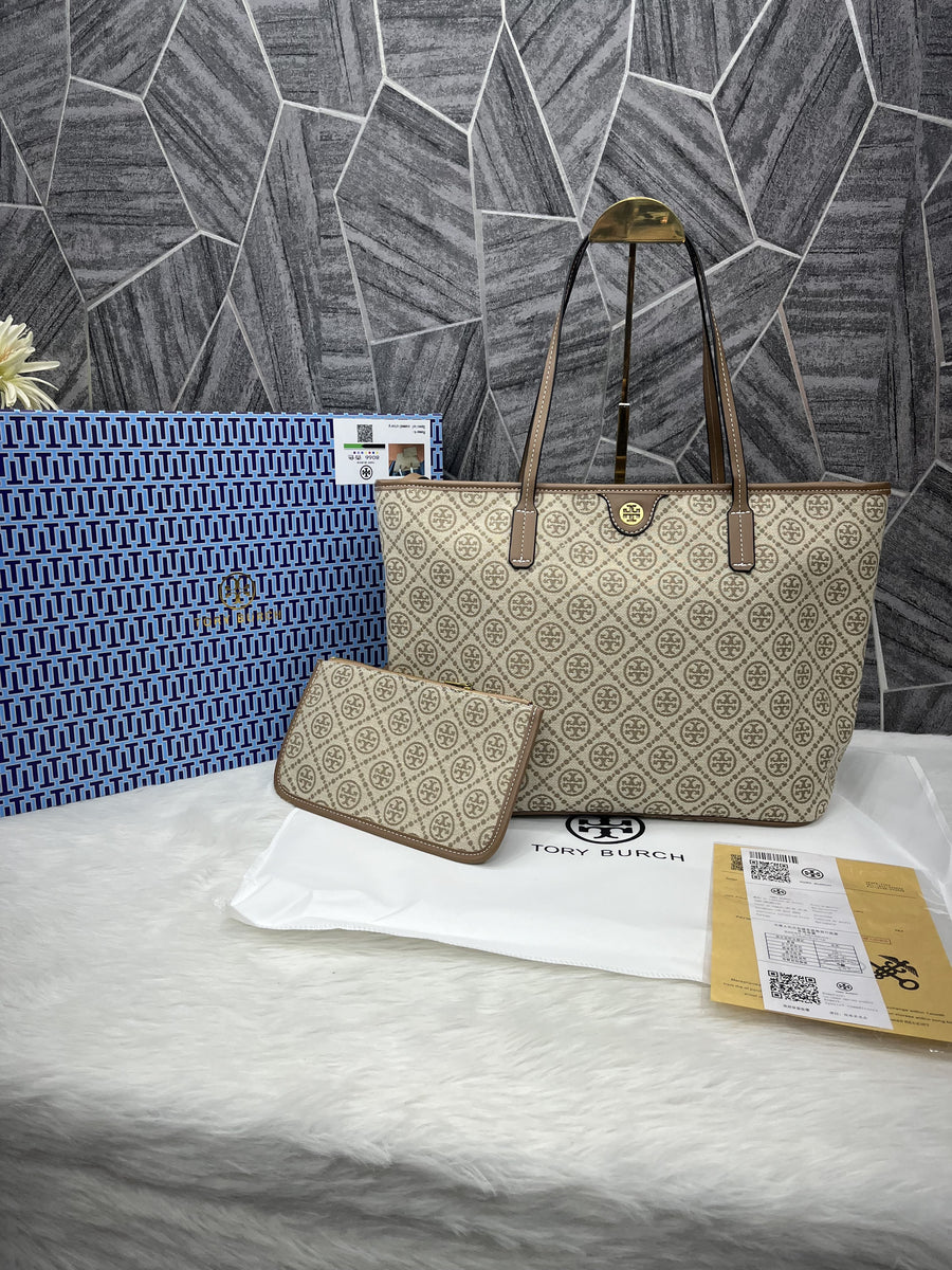 Tori Burch_Jacquard_Tote_With_OriginalBox_Wallet