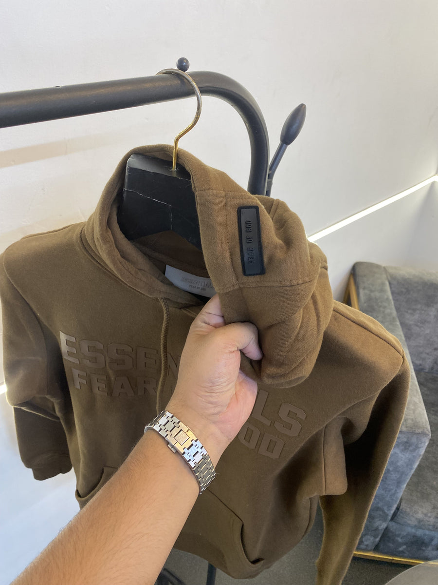 Essentials fear of god imported hoodie brown