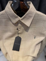 ALLSAINTS CHEST LOGO FULL SLEEVES IMPORTED SHIRT LIGHT YELLOW