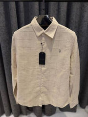 ALLSAINTS CHEST LOGO FULL SLEEVES IMPORTED SHIRT LIGHT YELLOW