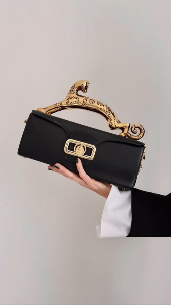 Lanvin Womens Pencil Cat Leather Bag
