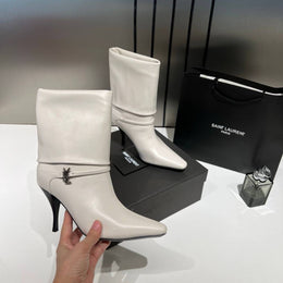 Ysl_Saint_Laurent_Niki_Leather_High_Heeled_Ankle_Boots_With_The_YSL_Logo_With_OG_Box_Dust_Cover_&_Carry_Bag_B2_Of White