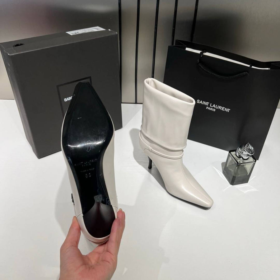 Ysl_Saint_Laurent_Niki_Leather_High_Heeled_Ankle_Boots_With_The_YSL_Logo_With_OG_Box_Dust_Cover_&_Carry_Bag_B2_Of White
