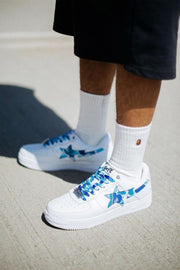 A BathinGahpe Bape Sta Low White ABC Camo Blue