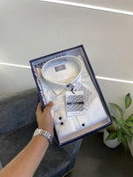 Christian diyor laser cut monogram print imported shirt with proper box packing white