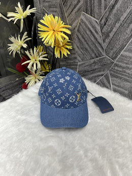 Louis Vuitton_Denim_Monogram_Front_Logo_Premium_Unisex_Cap_(With_Safety_Box)
