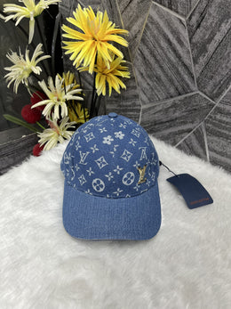 Louis Vuitton_Denim_Monogram_Front_Logo_Premium_Unisex_Cap_(With_Safety_Box)