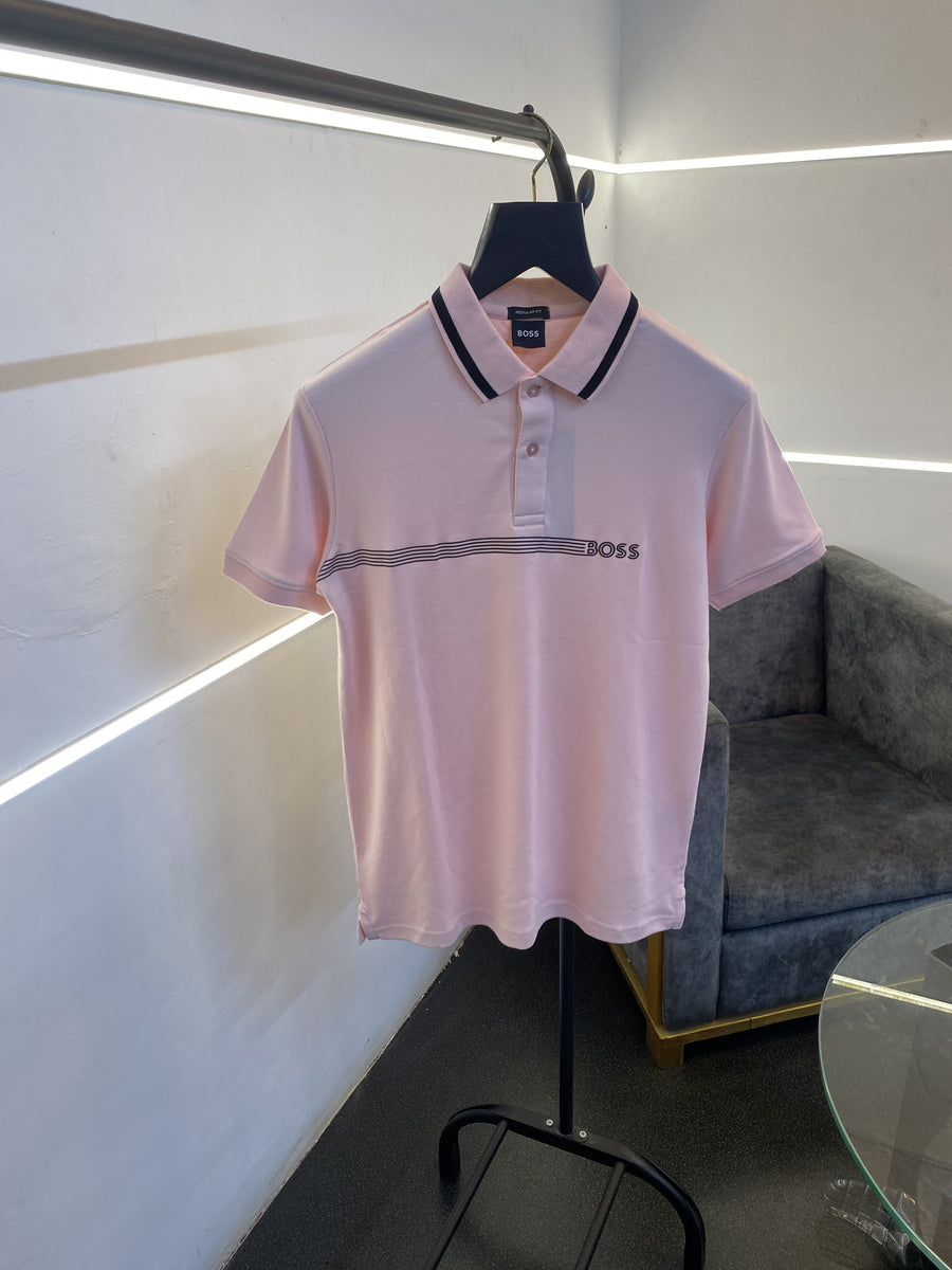 Hugo bos imported polo tshirt pink sale