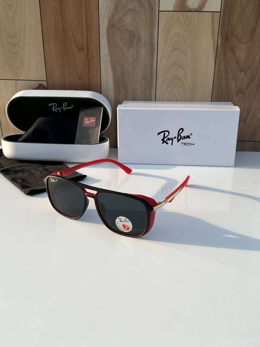 Rey ban side cap black red