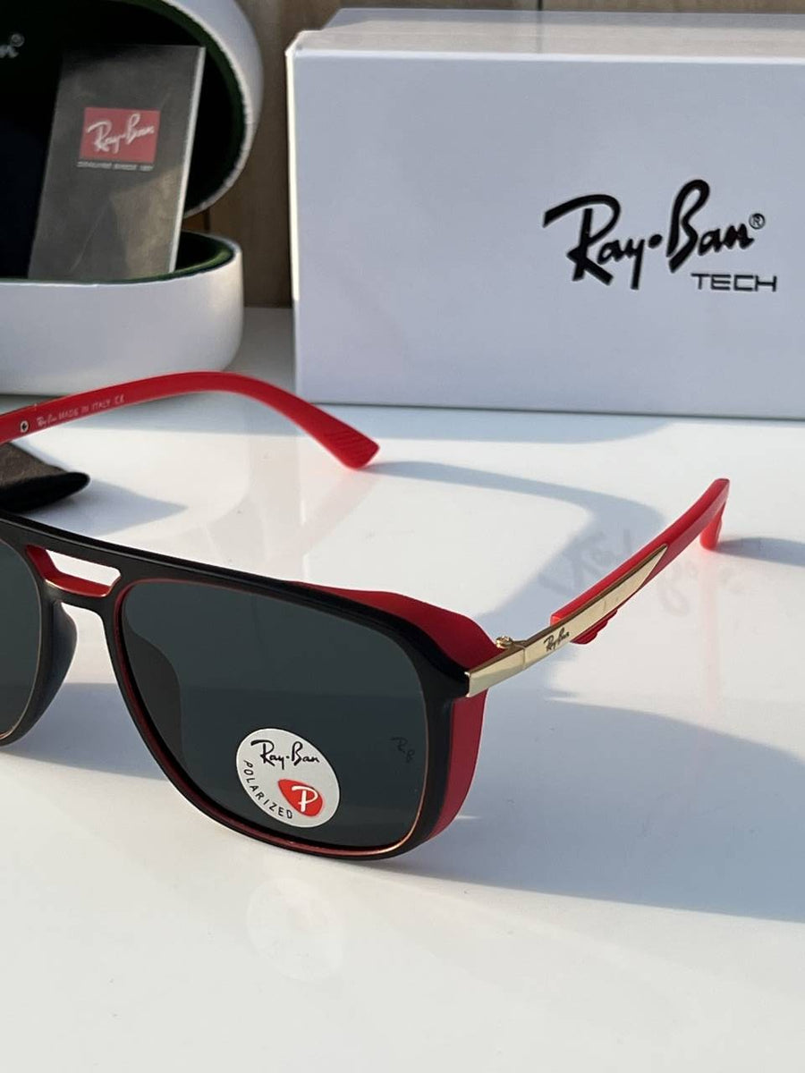 Rey ban side cap black red