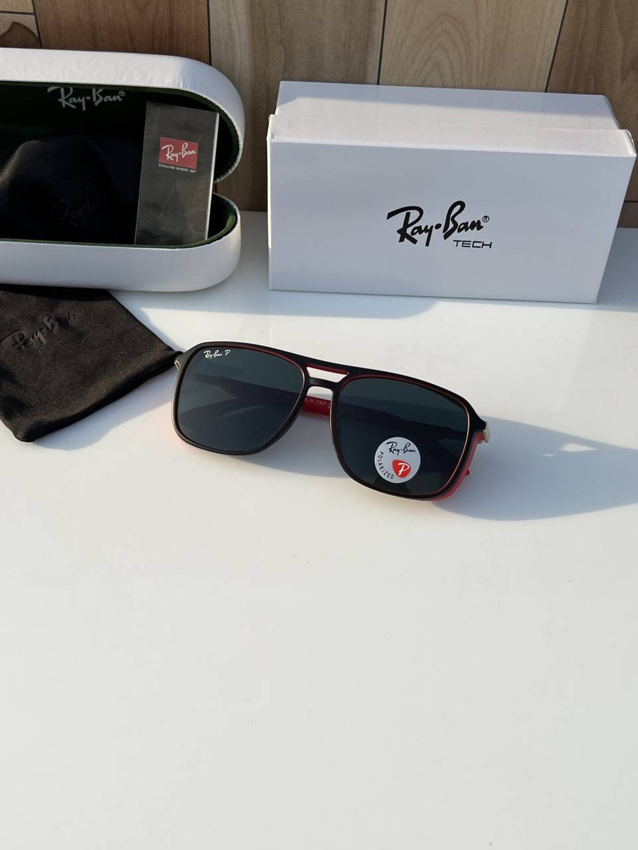 Rey ban side cap black red