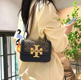 Tori Burch Eleanor Premium Quality Shoulder Bag With OG Magnetic Box & Dust Bag (Denim - 826)