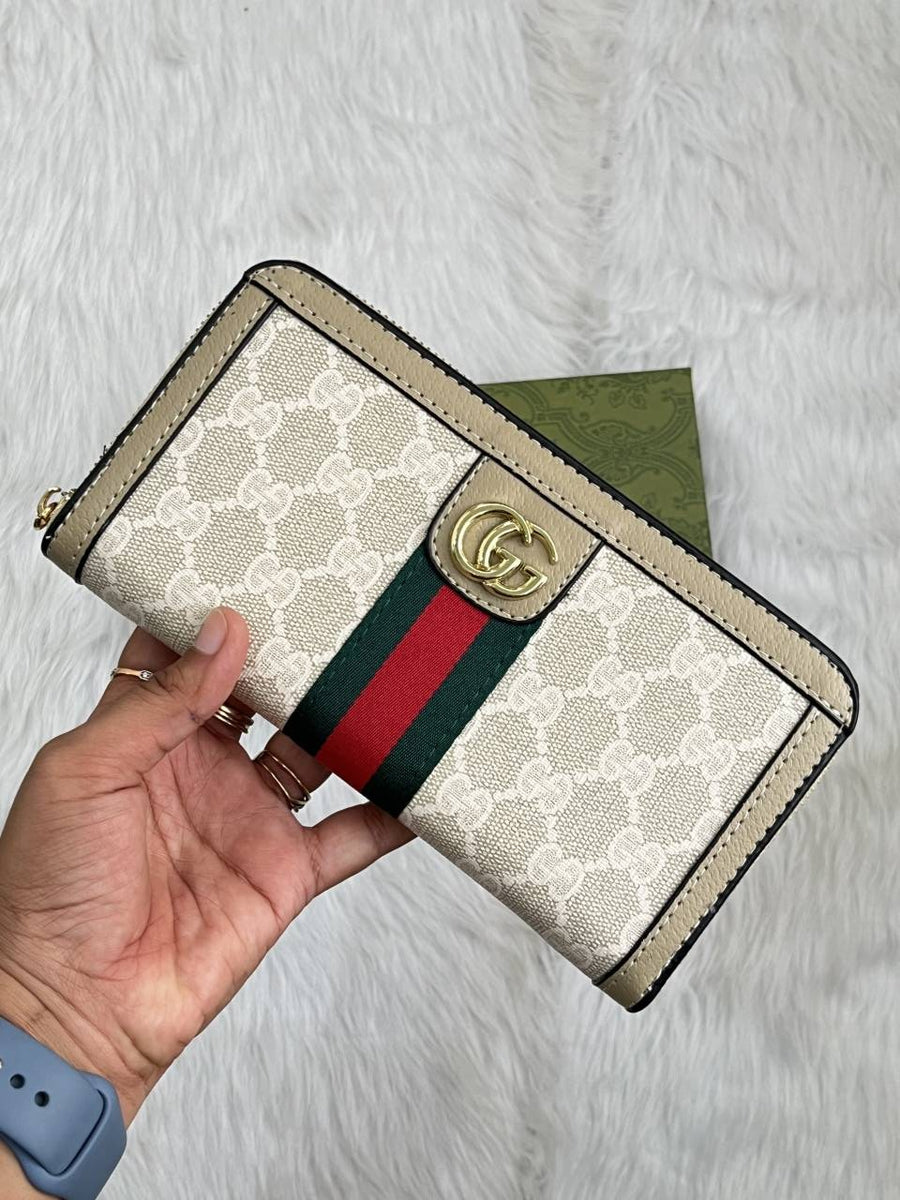 Gucci_90_White-Apricot_Ophidia_Zippy_Wallet_With_Green_Original_Box