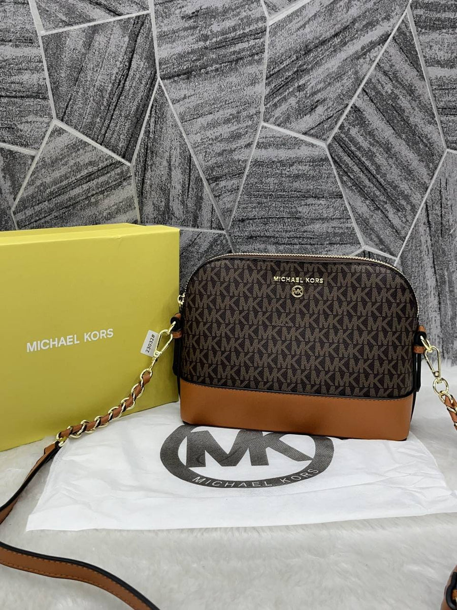 Michael Kors_Brown_Dome_Crossbody_Bag_With_OriginalBox