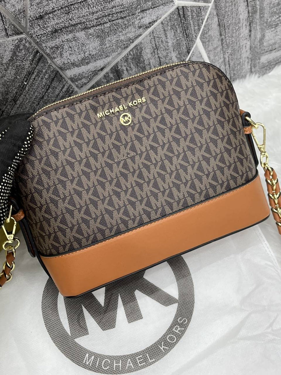 Michael Kors_Brown_Dome_Crossbody_Bag_With_OriginalBox