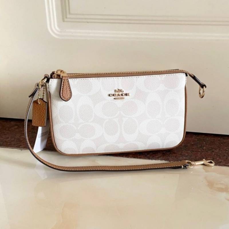 Coach_Nolita_19_Wht-Ap_Brown_With_OriginalBox_DustCover_ChainBelt_PearlCharm