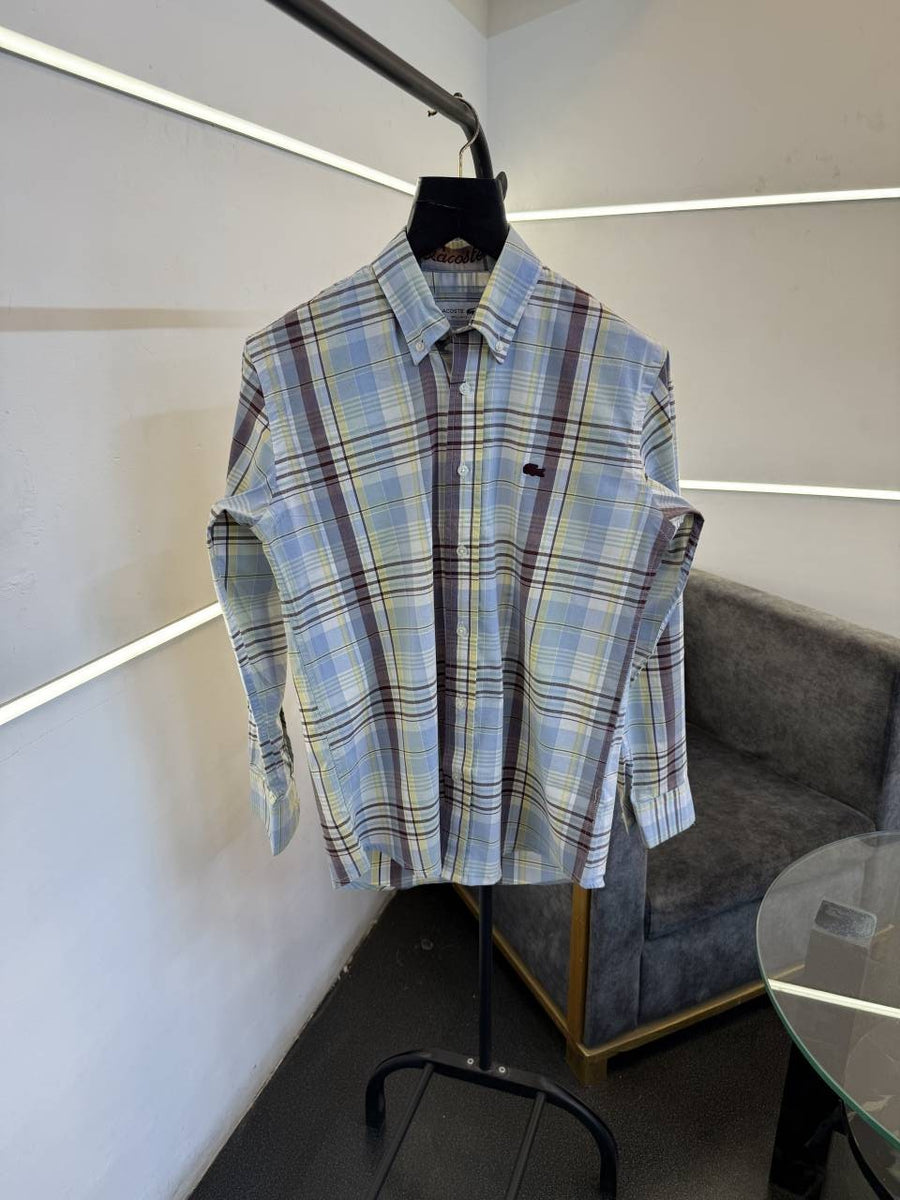 Lacoste sky blue checks imported shirt