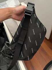 Balenciaga B28 Logo All Over Unisex Shoulder-Waist Bag With DustCover