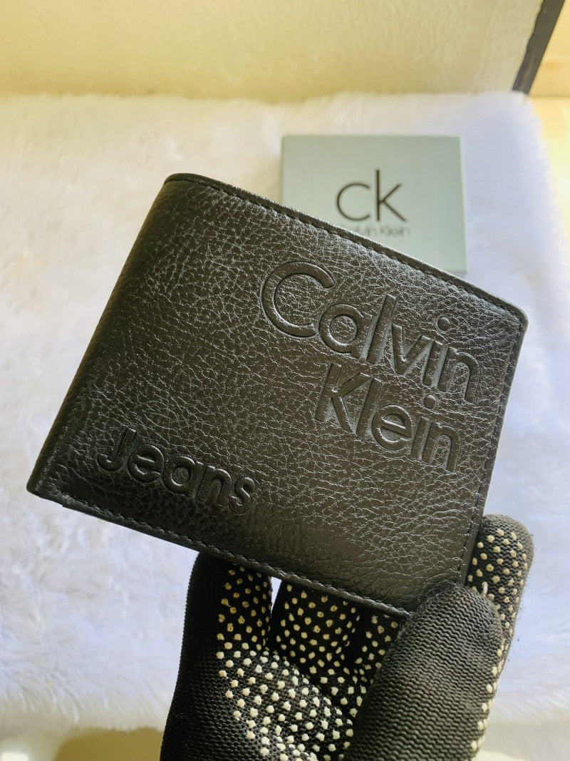 13 CK CALVIN KLINE FULL BLACK PRINTED PREMIUM QUALITY WALLET WITH BOX