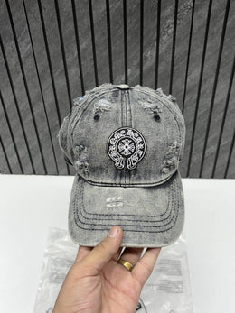 Chrome_Hearts_Ripped_Denim_Grey_Premium_Unisex_Hat_With_Original_Zip_Polly_Bag