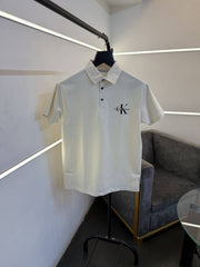Calvin kline cream front and back print turkish imported polo Tshirt salw