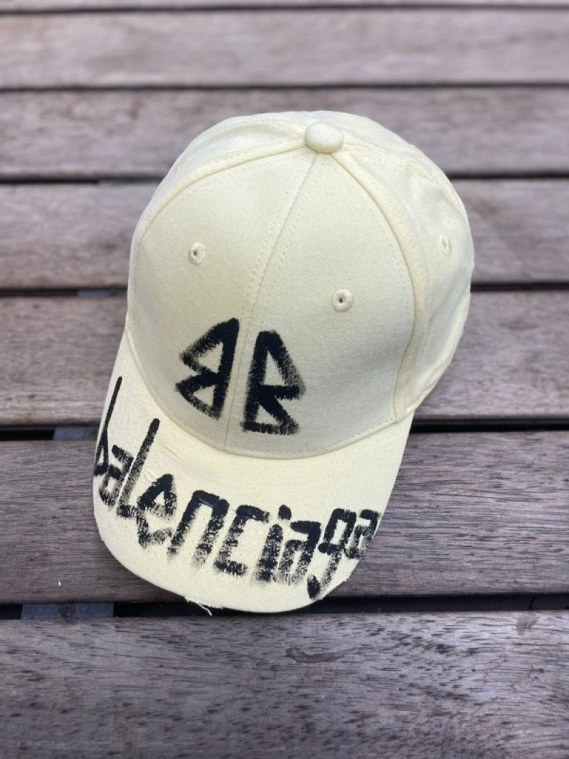 Balenciaga BB Front Graffiti Light Yellow Premium Unisex Cap (With Safety Box)