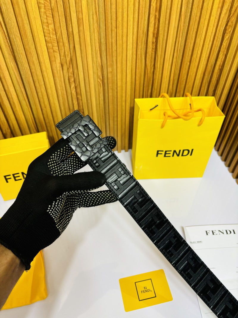 25 FENDY FULL BLACK PRINTED PREMIUM QUALITY BELT FULL KIT