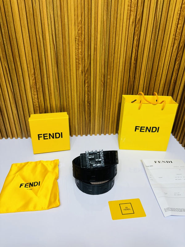 25 FENDY FULL BLACK PRINTED PREMIUM QUALITY BELT FULL KIT