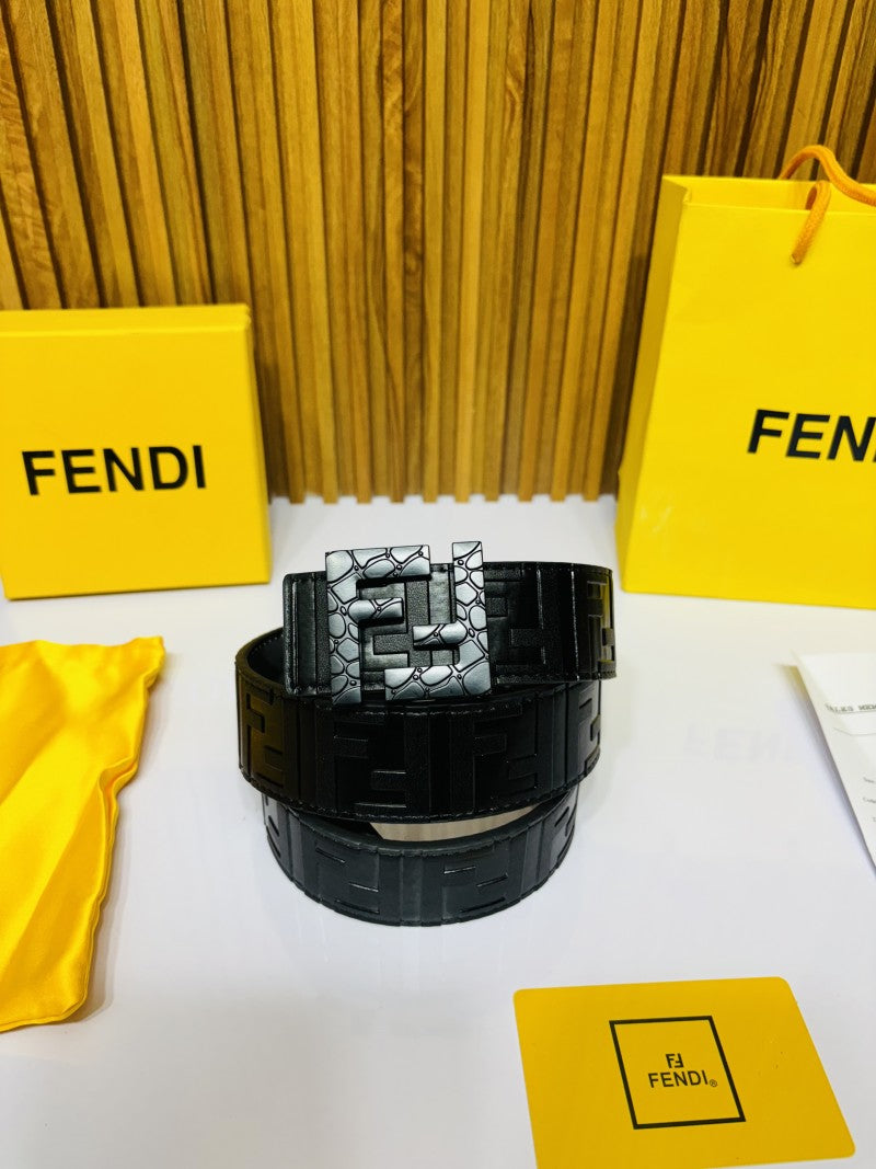 25 FENDY FULL BLACK PRINTED PREMIUM QUALITY BELT FULL KIT